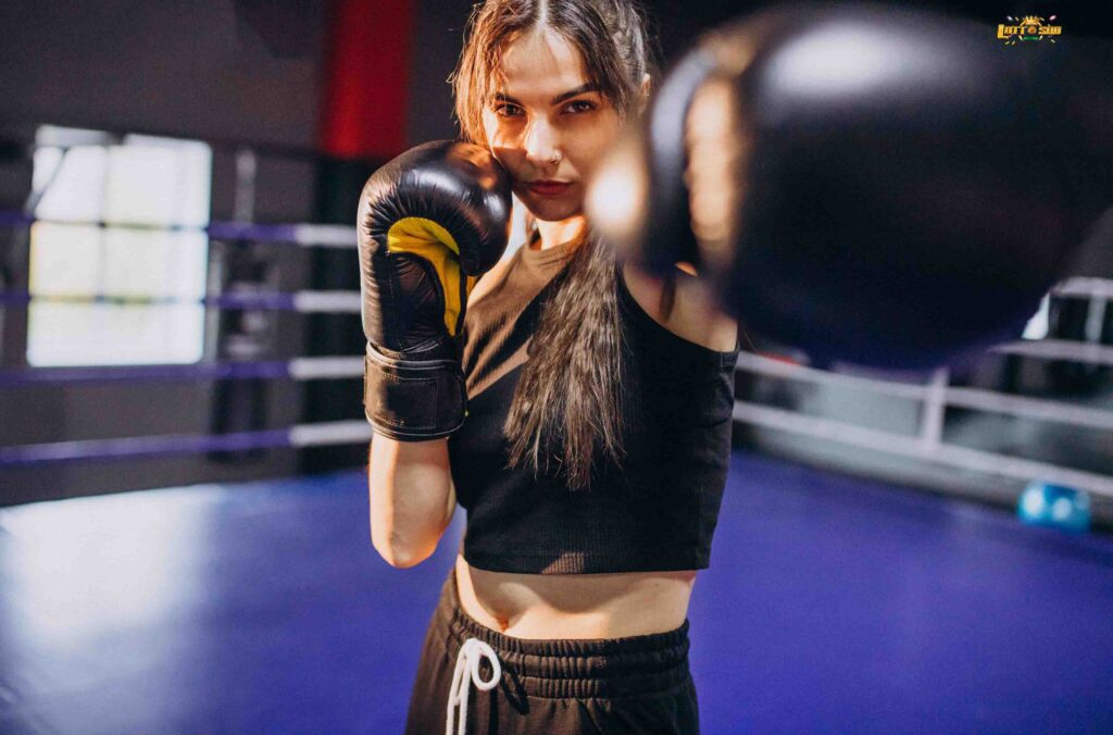Young woman boxer